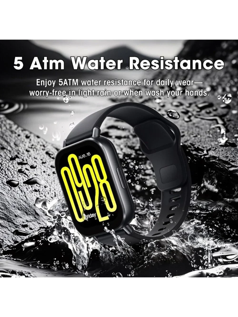 Smart Watch with 2” LCD Display, Step Counter, 140 Sports Modes, Waterproof